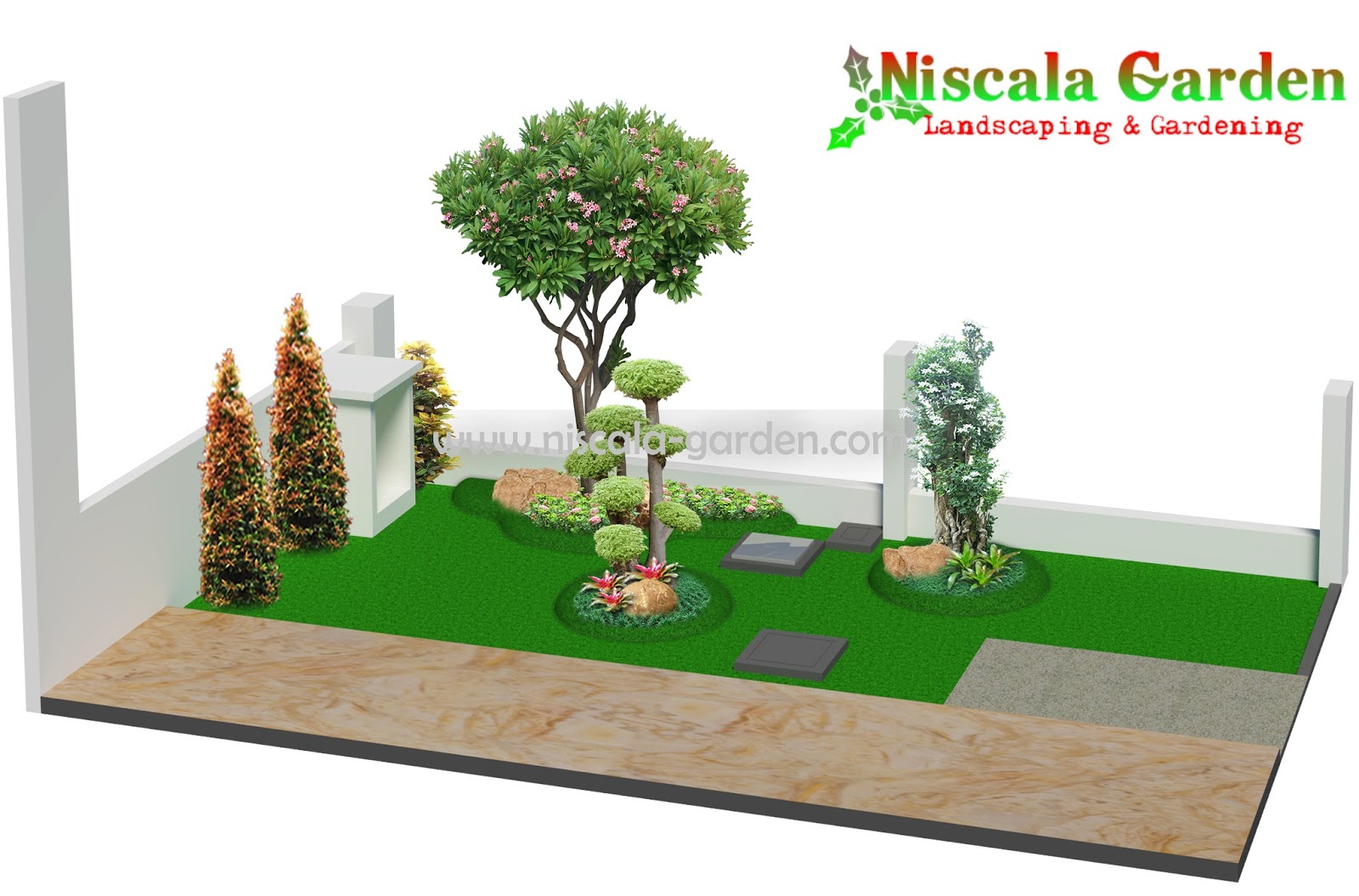 Desain Taman Rumah NISCALA GARDEN Tukang Taman Surabaya