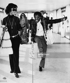 Altovise and Sammy Davis Jr. at Heathrow Airport