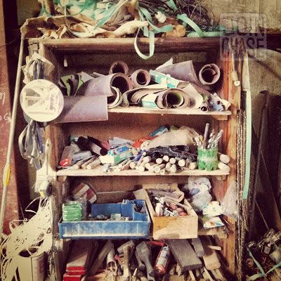 Tools in a woodwork shop in Jeonju, South Korea.