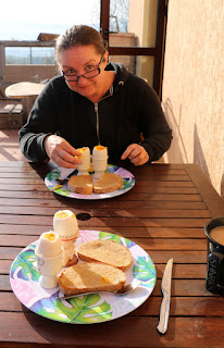 Awesome Dippy Duck Eggs on the balcony