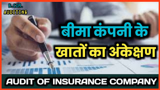 beema company ke khaato ka ankekshan, बीमा कंपनी के खातों का अंकेक्षण  (Audit of the Accounts of Insurance Company in hindi, beema company ka ankekshn
