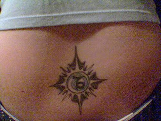 capricorn zodiac tattoo in back body