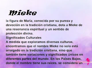 ▷ Significado del nombre Mieke