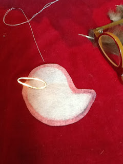 color edges of stiff stuff for felted bird