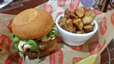 Aubree's Boursin Burger on a gluten-free bun 