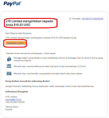 Bukti Pembayaran Dari Adf.ly