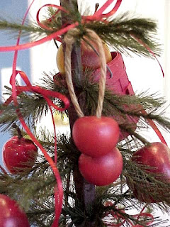 Cherries on Christmas Twine Tree Stems Picture