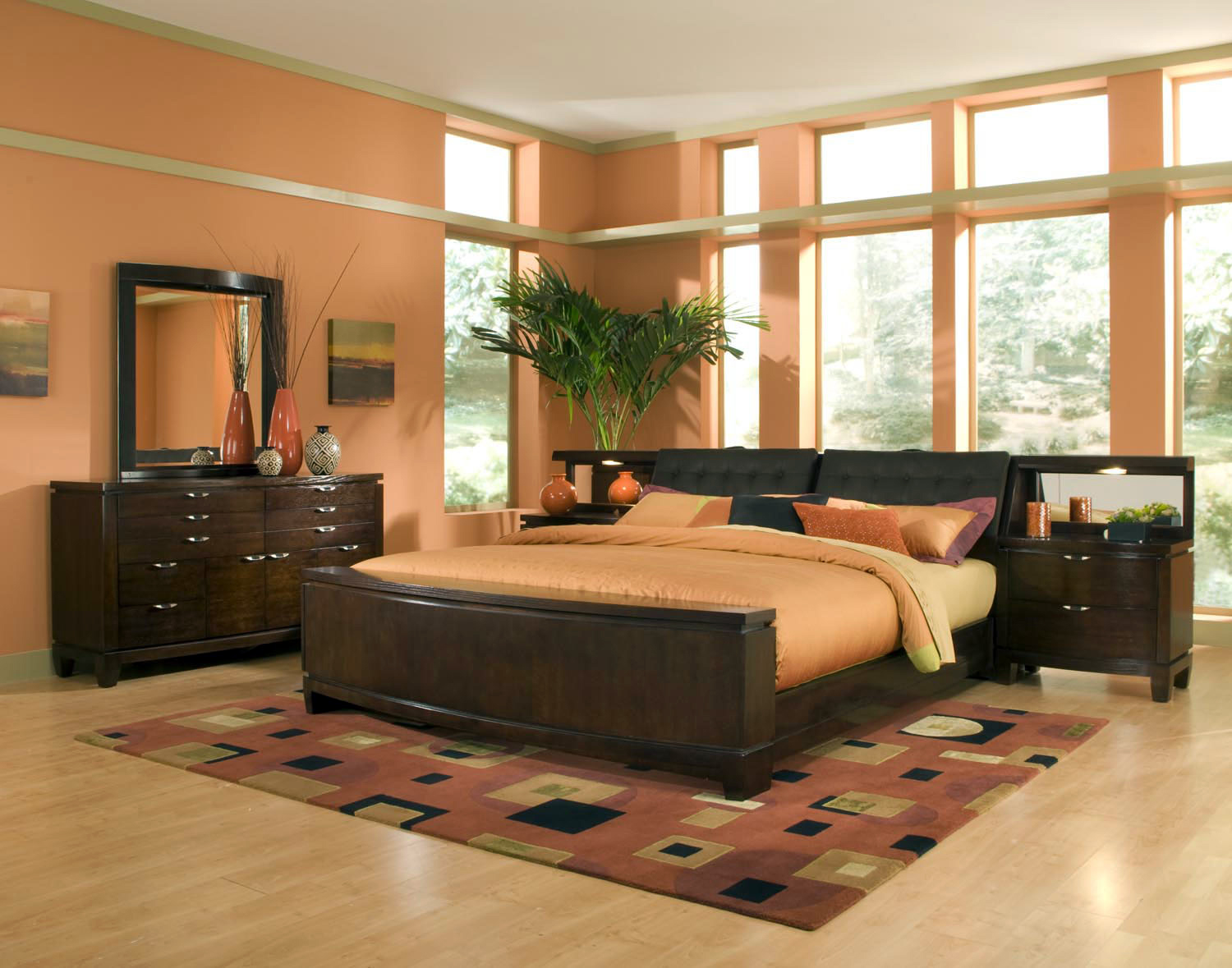 Orange Bedroom Designs