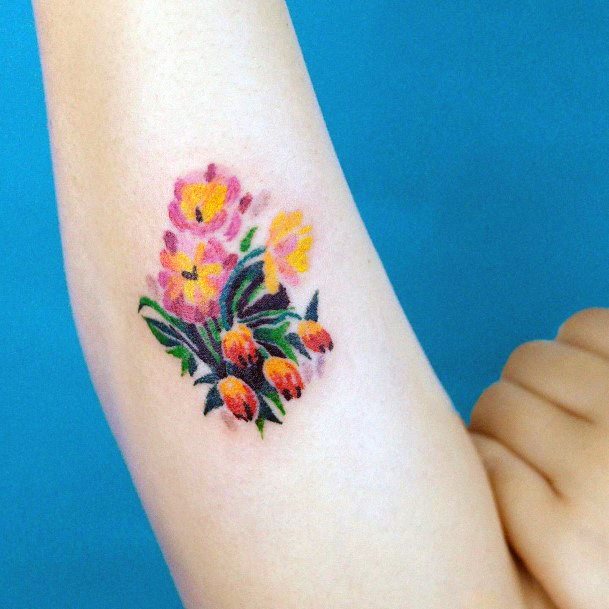 50 lindas tatuagens de buquê de flores | Veja e fique inspirada!