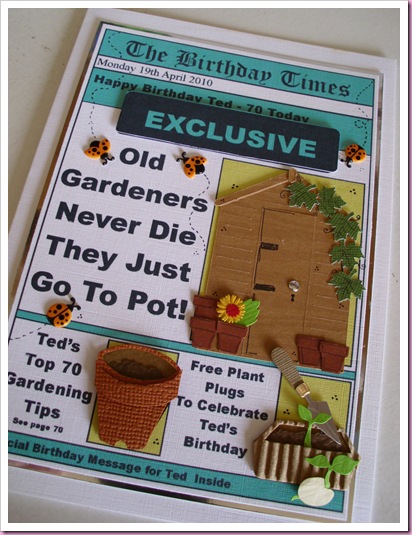 Gardening Birthday card garden Shed
