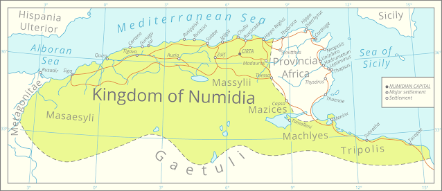خريطة مملكة نوميديا