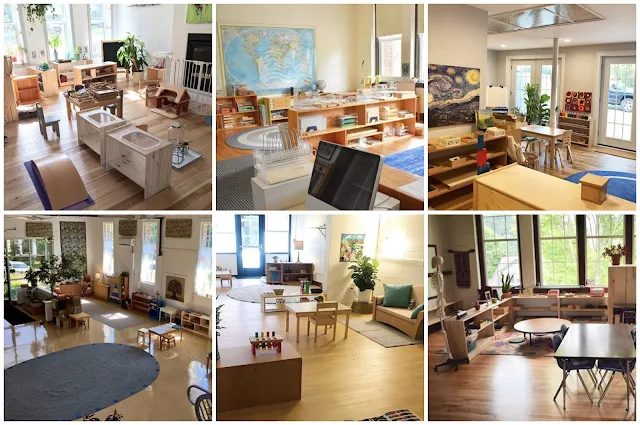 A look at beautiful Montessori classrooms from infants through elementary age.