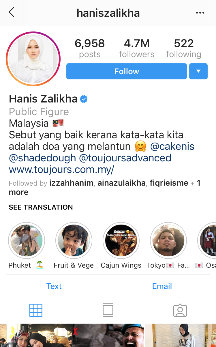 hanis zalikha instagram - top instagram followers malaysia 2016