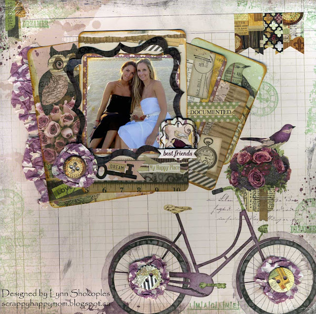 Best Friends Layout Tutorial using Transparent Gel and Beautiful Dreamer by Lynn Shokoples for BoBunny