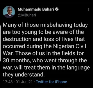 The Twit made by Nigeria president that was removed