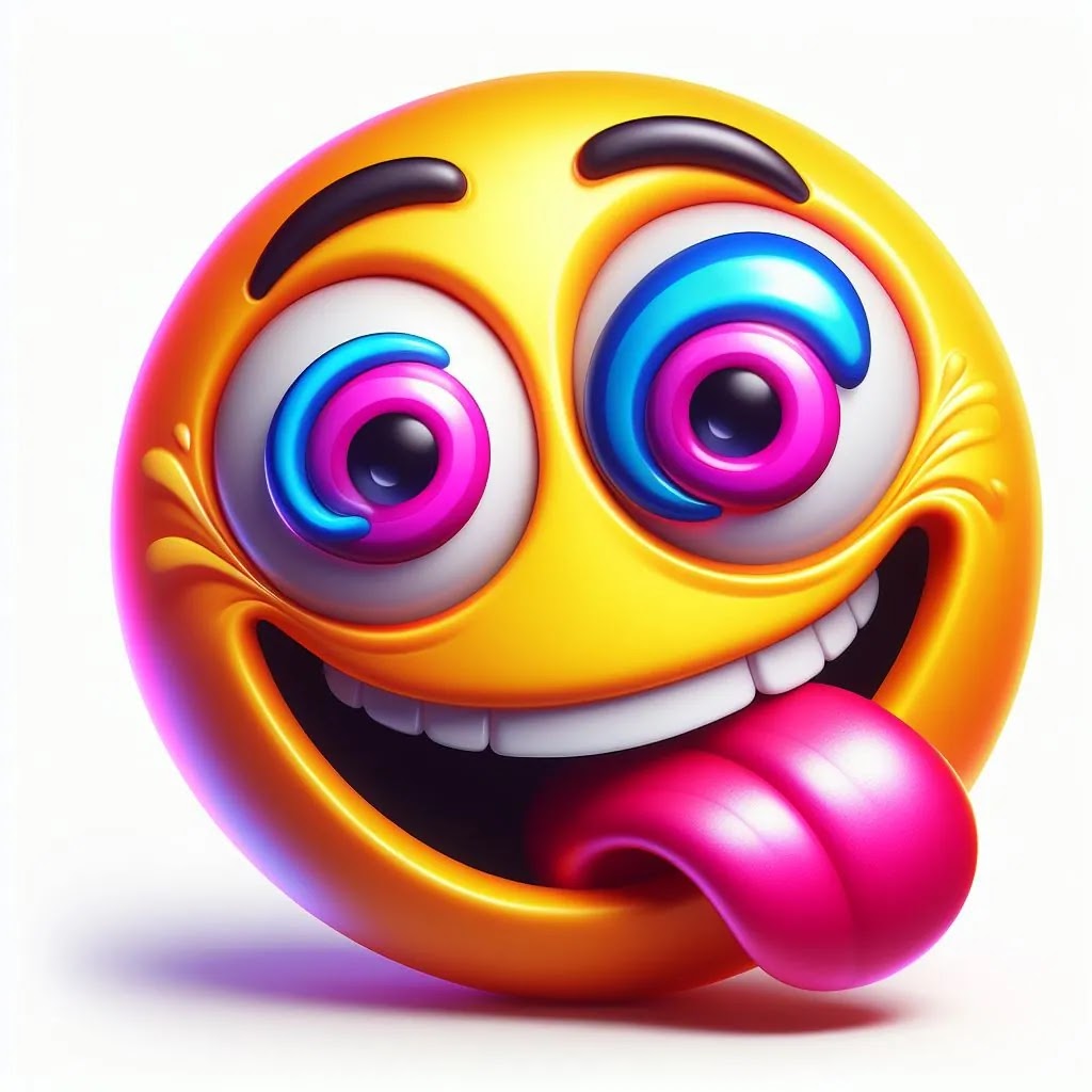 crazy face emoji text