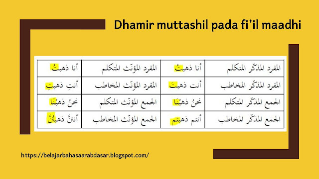 dhamir muttashil pada fi'il maadhi