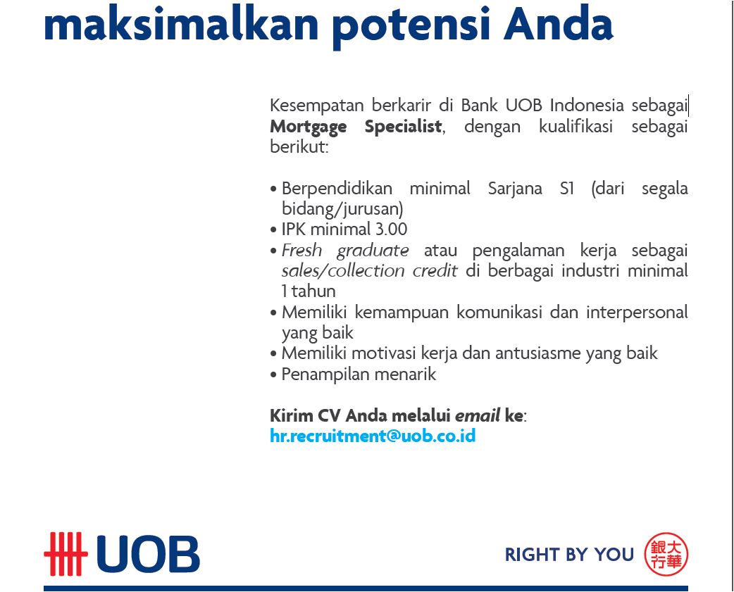 Lowongan Kerja UOB Februari 2017 - Info Lowongan Kerja 