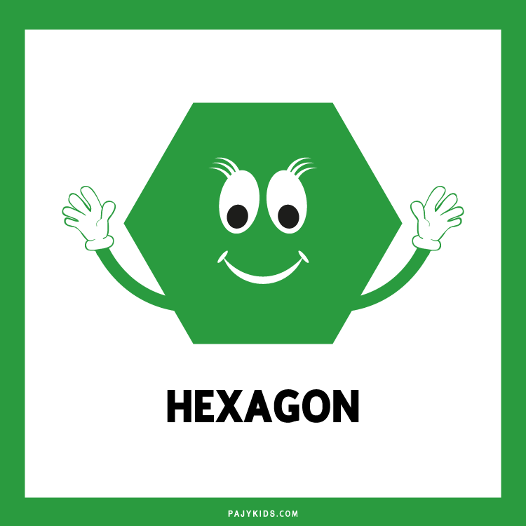 بطاقات الاشكال الهندسية للاطفال - الشكل السداسي (Hexagon)