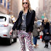 Floral print trousers street style