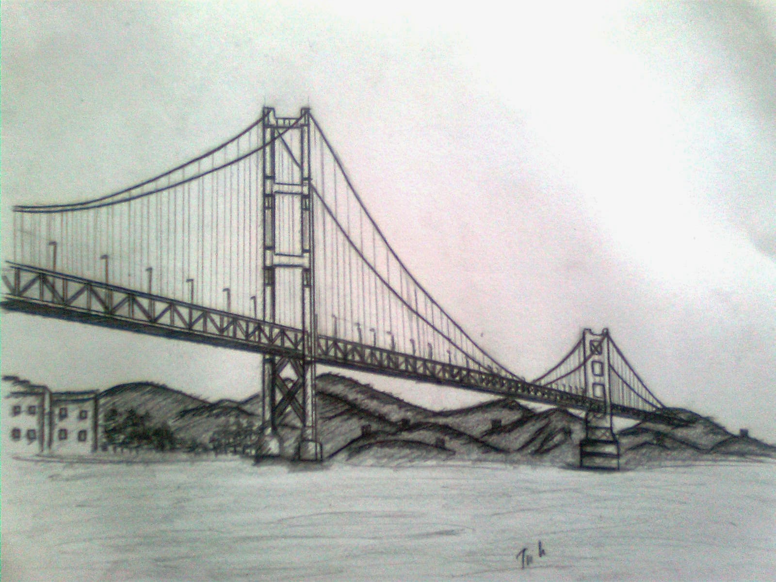  Sketsa  Golden Gate Bridge