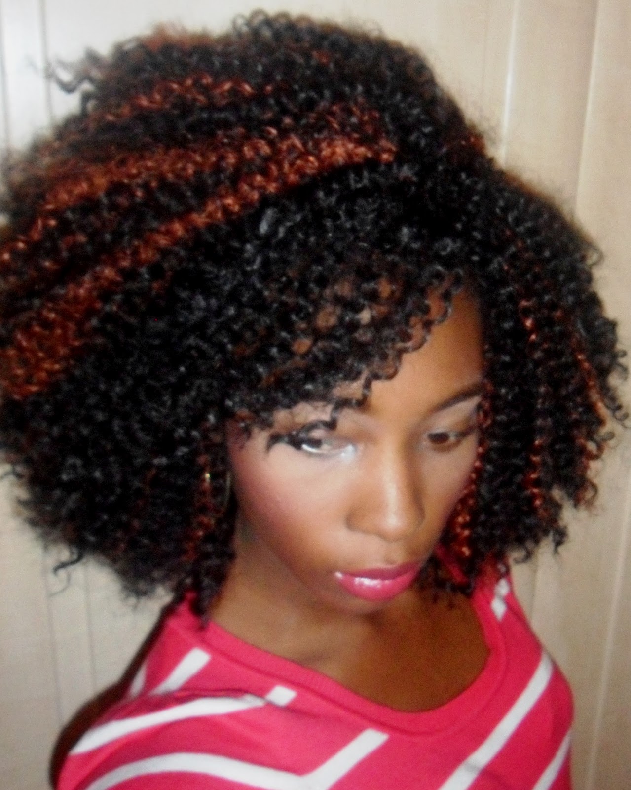 These were my first set of crochet braids (: title=