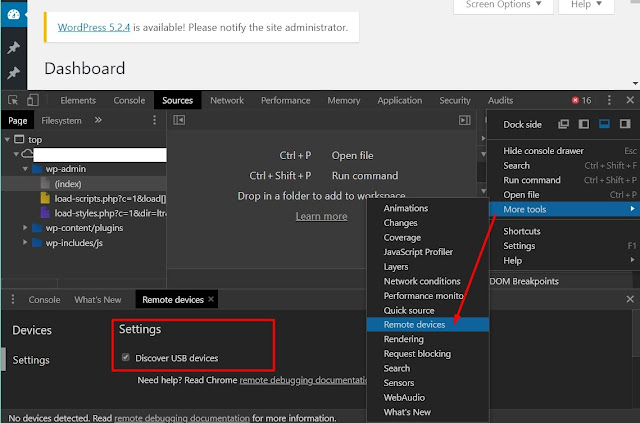 google remote devices usb debuggin