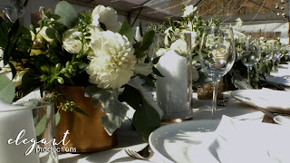Table decorations white flowers wedding reception