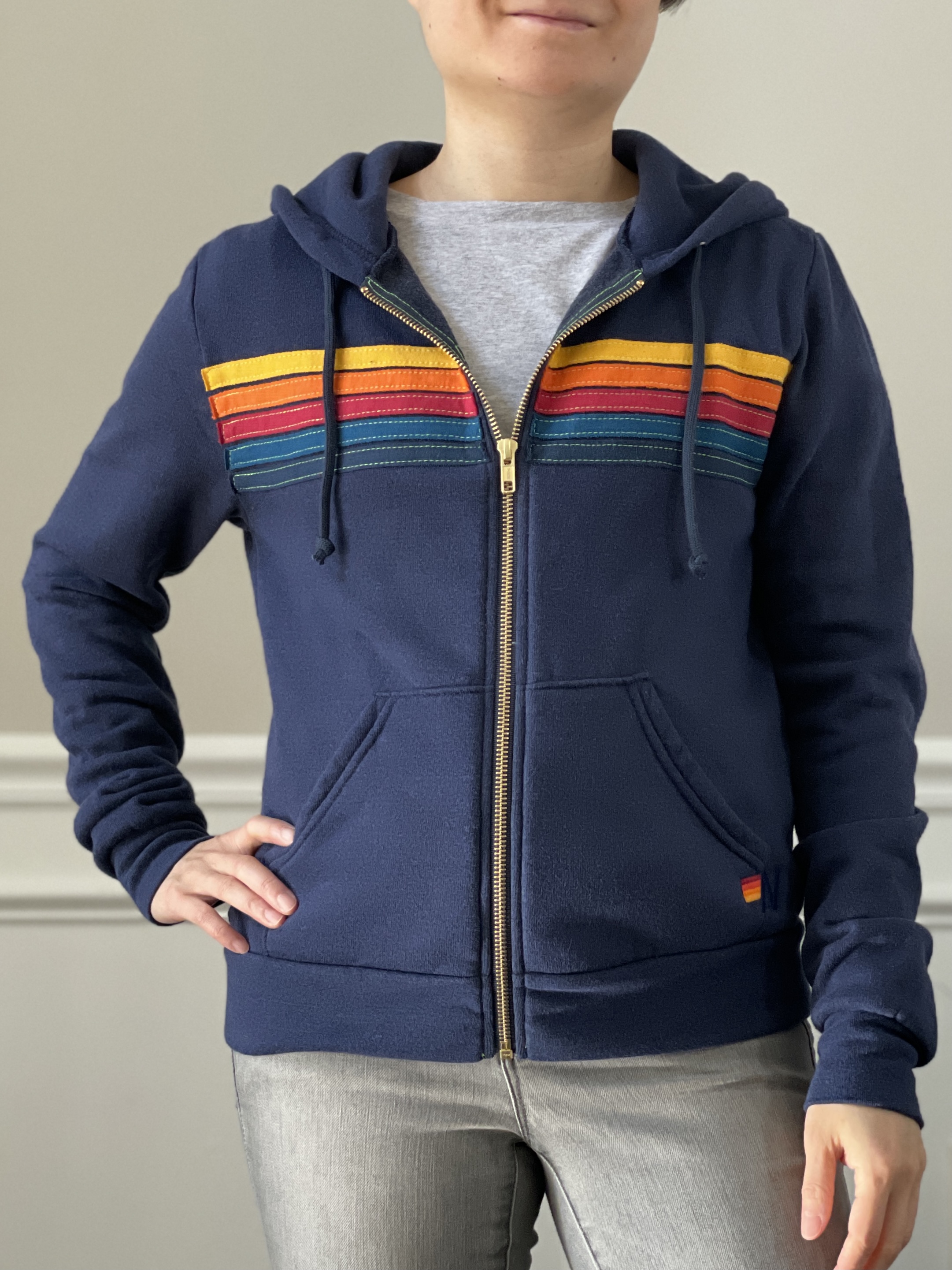 Fit Review! Aviator Nation Navy Hoodie 5 Stripe