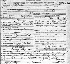 Sarah Martin Grozelle 1938 death registration