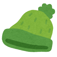 ニット帽のイラスト（緑）
