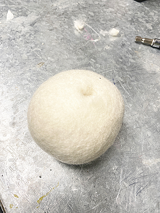 dryer ball with a hole