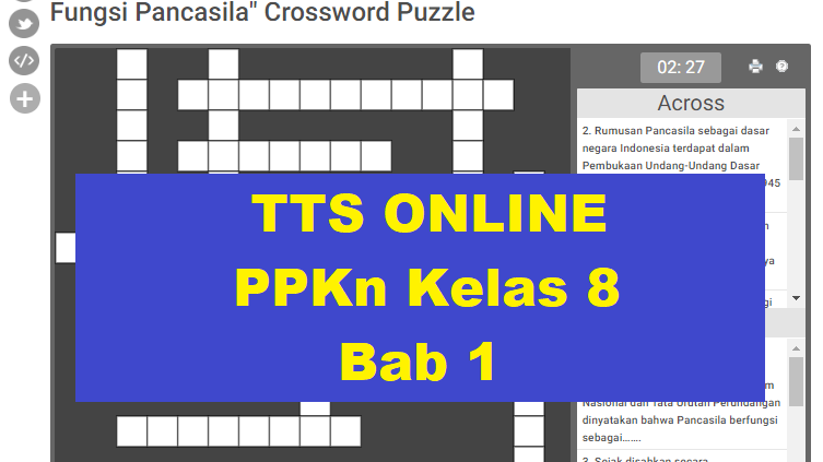 Tts Pkn Kelas 8 Semester 1 Bab 3 Beserta Jawabannya Soal