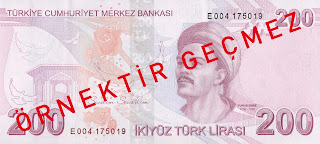 200 ₺ banknotu üzerinde Yunus Emre portresi