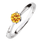 A009のリング形状、オレンジダイヤはハートインダイヤモンド製