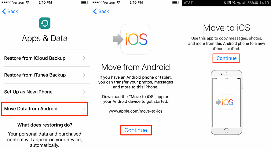 Switch to iOS from Android with Move to iOS