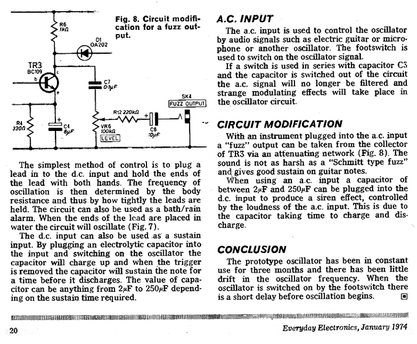 Everyday Electronics - 1974/01 UNIDADE DE EFEITO SONORO VCO