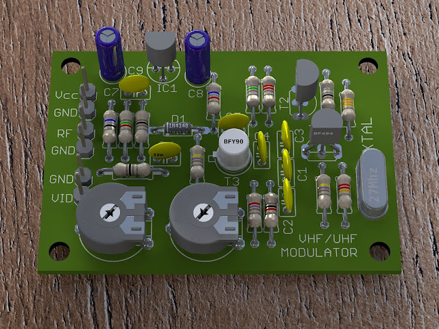 EAGLE PCB rendered with POV-Ray HDRI