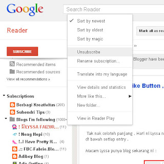 Cara Unfollow Blog Versi Terbaru