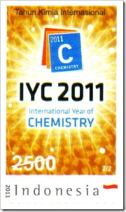 Indonesia Stamp With International Year Of Chemistry Logo