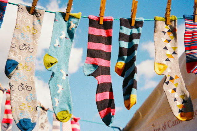 colorful, clean socks