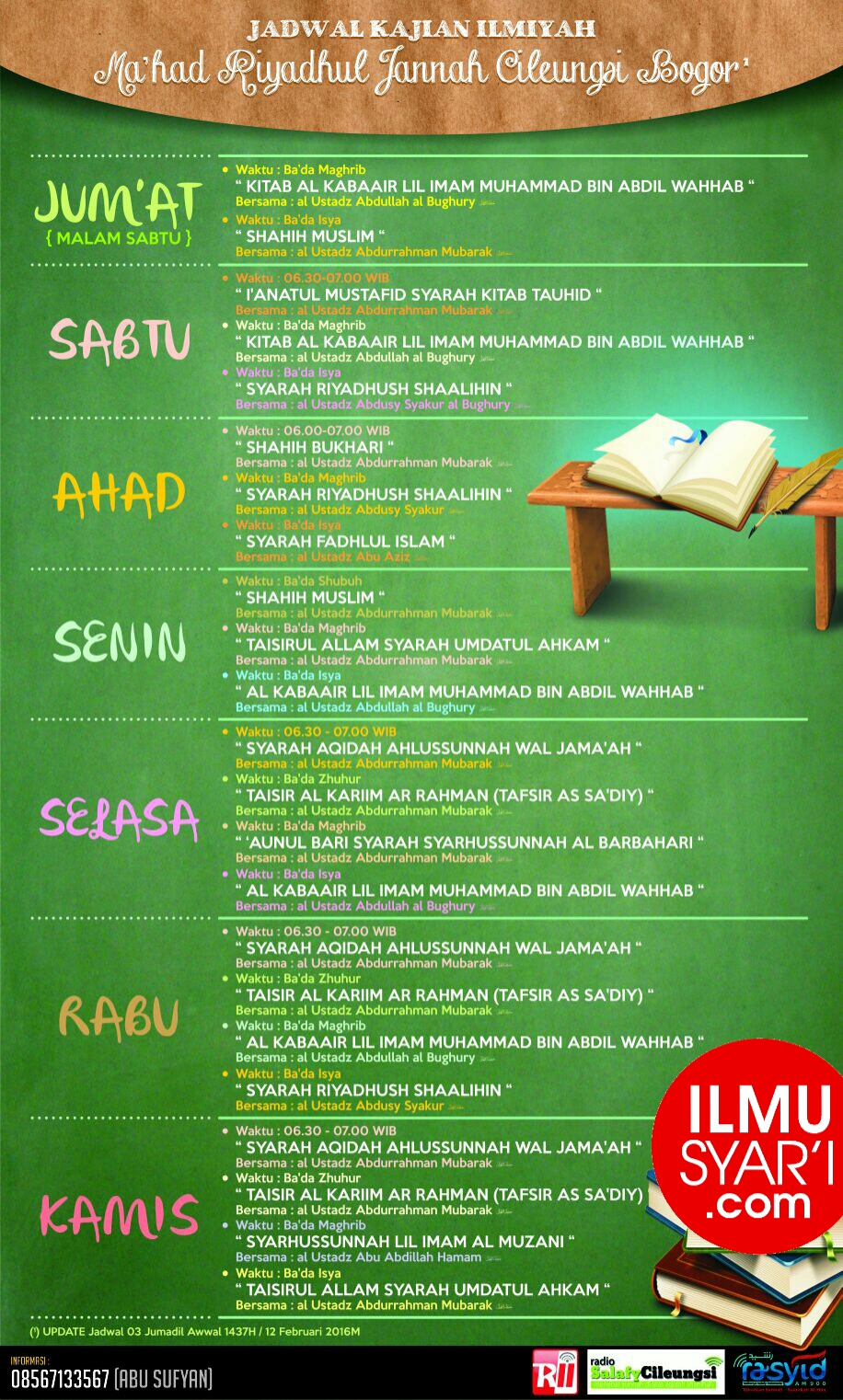 Informasi Jadwal Kajian Sunnah di Cileungsi