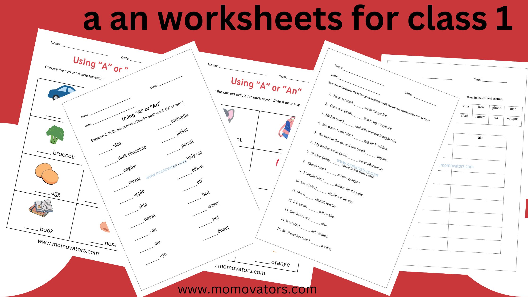 a and an worksheet for grade1 pdf @momovators
