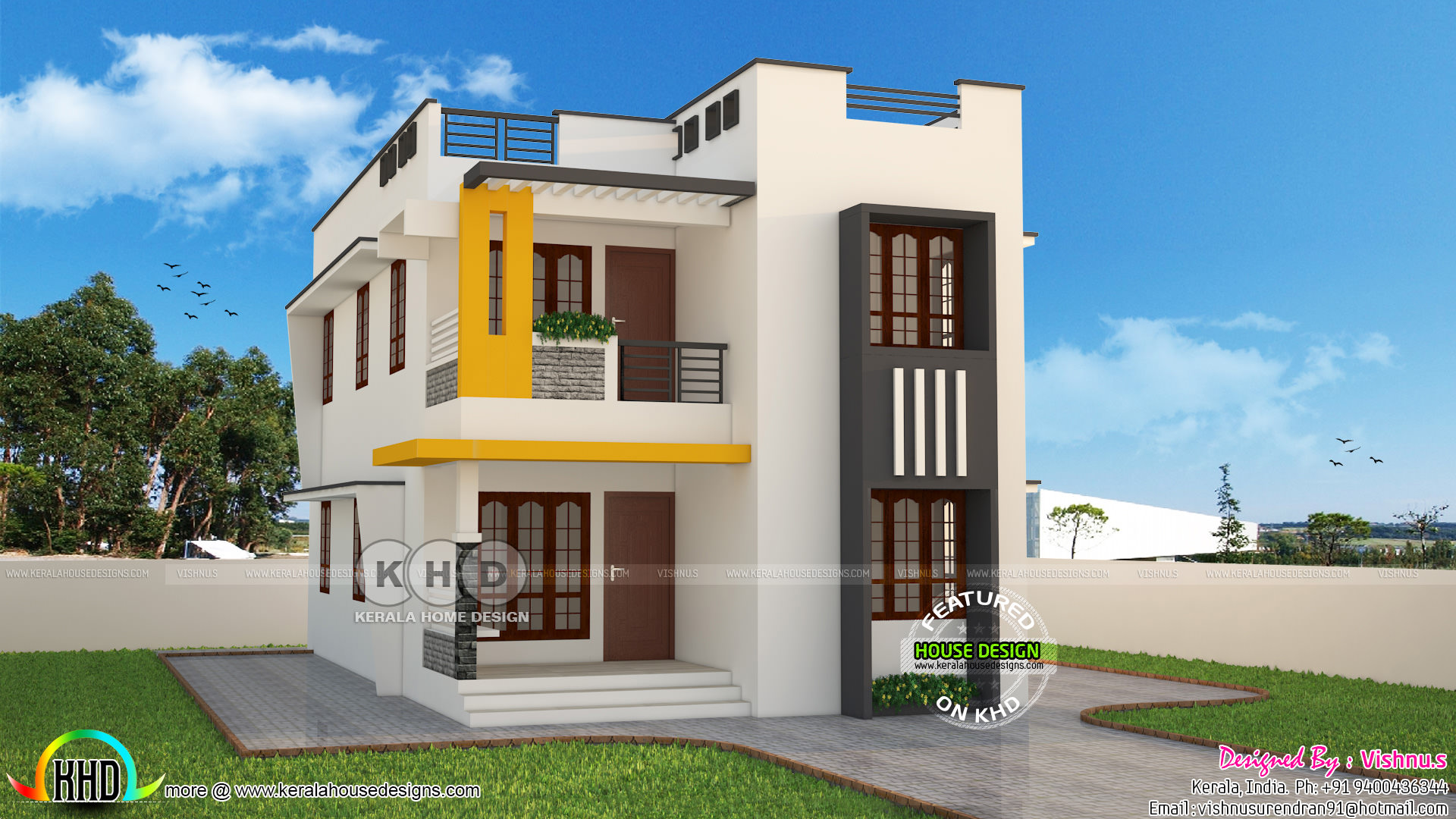 Cute and stylish contemporary home 1600 sq ft Kerala 