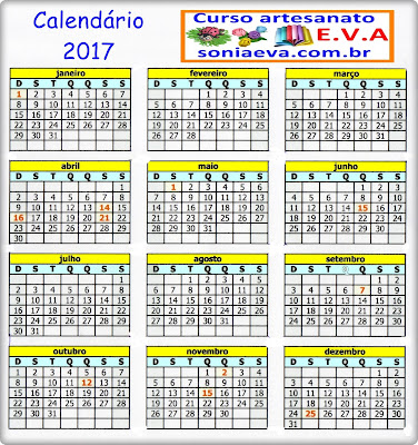 Calendário 2017 EVA