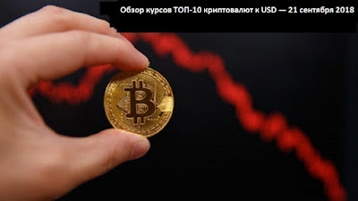 Обзор курсов ТОП-10 криптовалют к USD — 21 сентября 2018