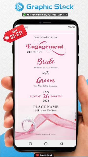 engagement invitation pink card