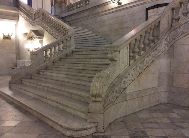 st louis city hall lobby marble stairs closeup