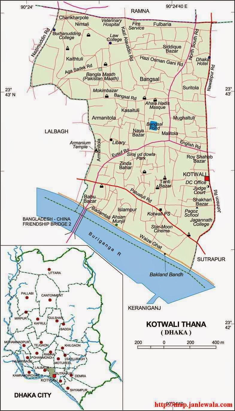 kotwali thana dhaka map of bangladesh