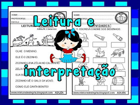 leitura e interpretação de texto, alfabetização